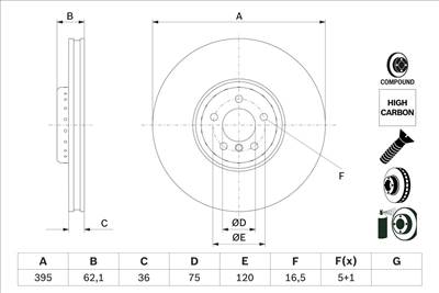 féktárcsa BOSCH 0 986 479 E84 for BMW
