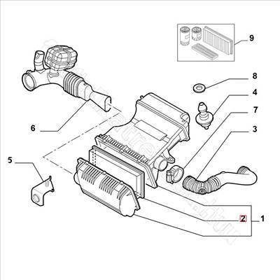 Levegő szűrő - BRAVO, MUSA, MITO, TIPO, GRANDE, STILO - 50515501 -  - FIAT eredeti Eredeti új 50515501