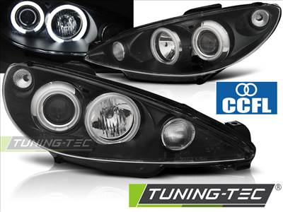 PEUGEOT 206 02- ANGEL EYES BLACK CCFL Tuning-Tec Fényszóró