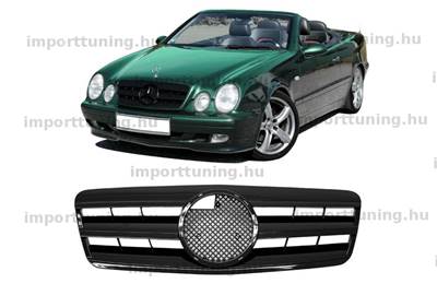 Mercedes CLK C208 A208 1997-2002 Fényes Fekete Hűtőrács