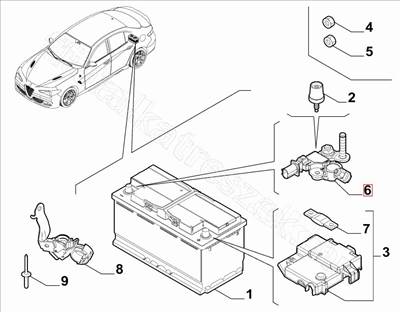 Negatív akku saru vezérlővel - RENEGADE, GIULIA, 500, STELVIO, 500X, PANDA - 52122051, 50561901 -  - FIAT eredeti Eredeti új 52122051