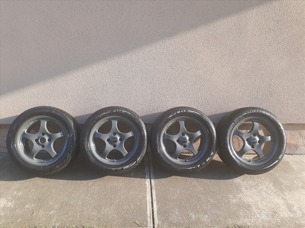  4x108 lyukosztású 16" felújított Borbet alufelni, rajta 225/55 használt Fulda nyári gumi gumi  2. kép