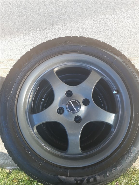  4x108 lyukosztású 16" felújított Borbet alufelni, rajta 225/55 használt Fulda nyári gumi gumi  4. kép
