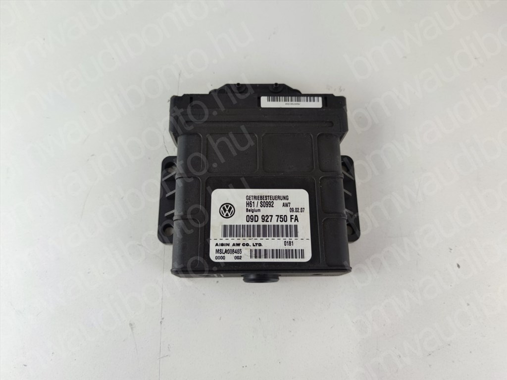 VOLKSWAGEN TOUAREG (7LA, 7L6, 7L7)  3.0 TDI Automataváltó vezérlőegység/modul (09D927750FA) 1. kép