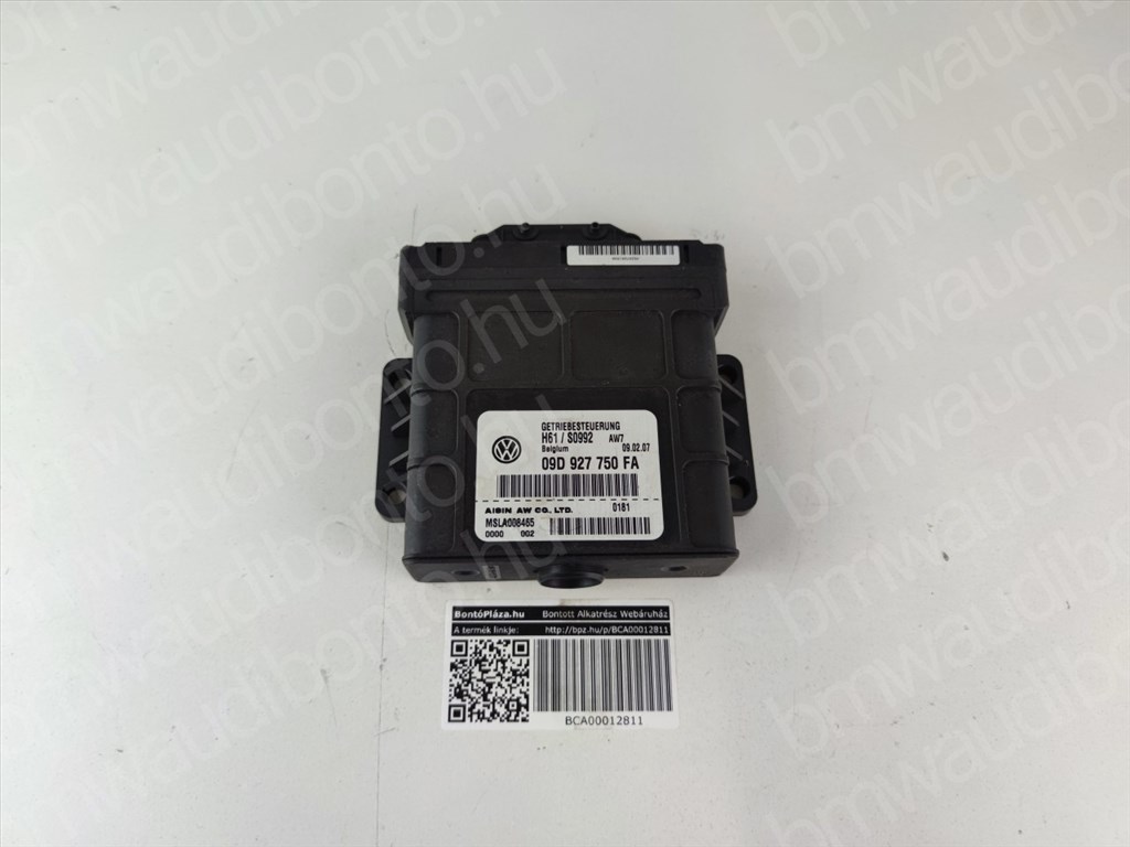 VOLKSWAGEN TOUAREG (7LA, 7L6, 7L7)  3.0 TDI Automataváltó vezérlőegység/modul (09D927750FA) 3. kép