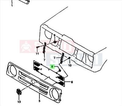 Suzuki Samurai SJ413 Hűtődíszrács patent GYÁRI 09148-04010