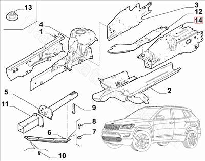 Hossztartó Compass - COMPASS - 53485754 -  - FIAT eredeti Eredeti új 53485754