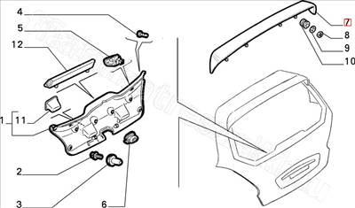Spoiler Bravo - BRAVO - 716152099, 711911000 -  - FIAT eredeti Eredeti új 716152099