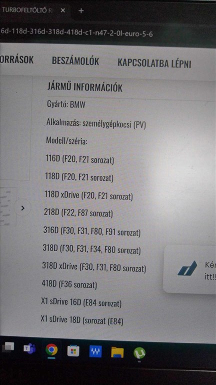 BMW IHI turbófeltöltő 9VB-01 11. kép
