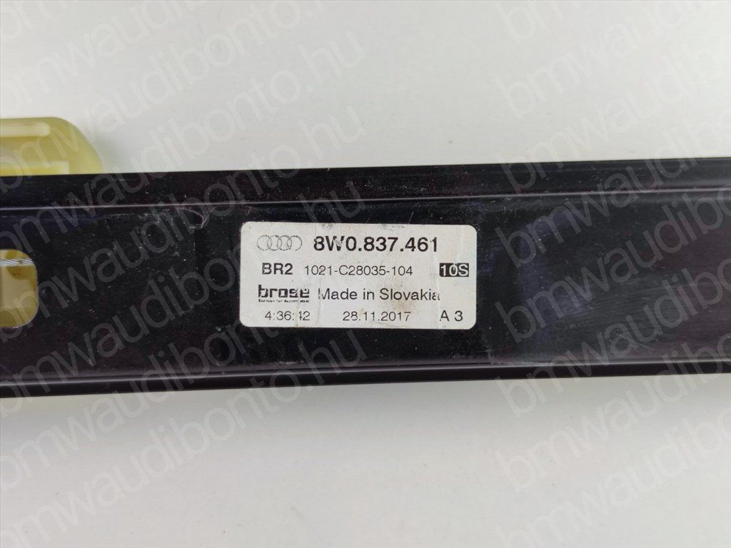 AUDI A4 B9 (8W2, 8WC) Bal első ajtó ablakemelő szerkezet (elektromos) (8W0837461) 2. kép