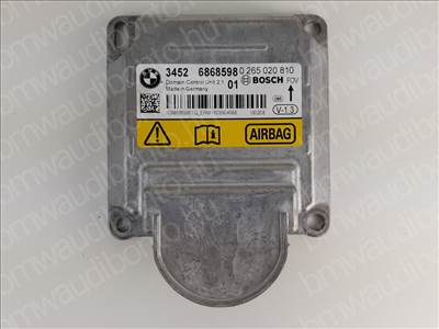 BMW 1 (F20) Légzsákvezérlő egység/modul (6868598, 34526868598, 34526879833, 34526882971, 34526886185, 34526887752, 34526867168, 34526864208, 34526864204, 34526863389, 34526863385, 34526868253, 34526865298, 34526863433, 34526862756, 34526858698, 34526857701, 34526855558, 34526856314, 34526855995, 34526796894)