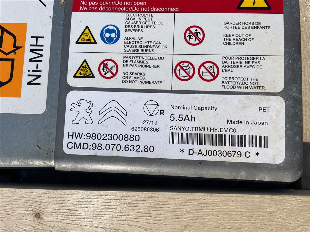 Peugeot 508 I 2.0 HDi HYbrid4 200 LE hybrid akkumulátor  1614150280 1611074780 1. kép