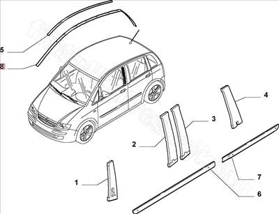 Jobb tömítés - MUSA, IDEA - 51790694, 46845408 -  - FIAT eredeti Eredeti új 51790694