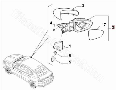Bal külső tükör Tipo - TIPO - 735709864 -  - FIAT eredeti Eredeti új 735709864