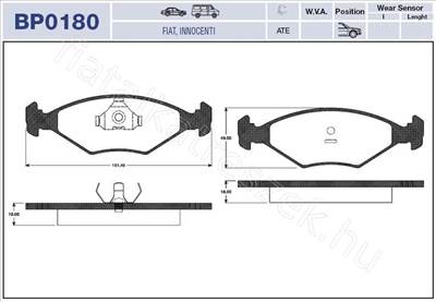 FÉKBETÉT ELSŐ FIORINO 1.7D fix ár! - FIORINO, DUNA, ELBA, PREMIO, UNO - GD.BP0180 -  - MAGNETI MARELLI Utángyártott új BP0180
