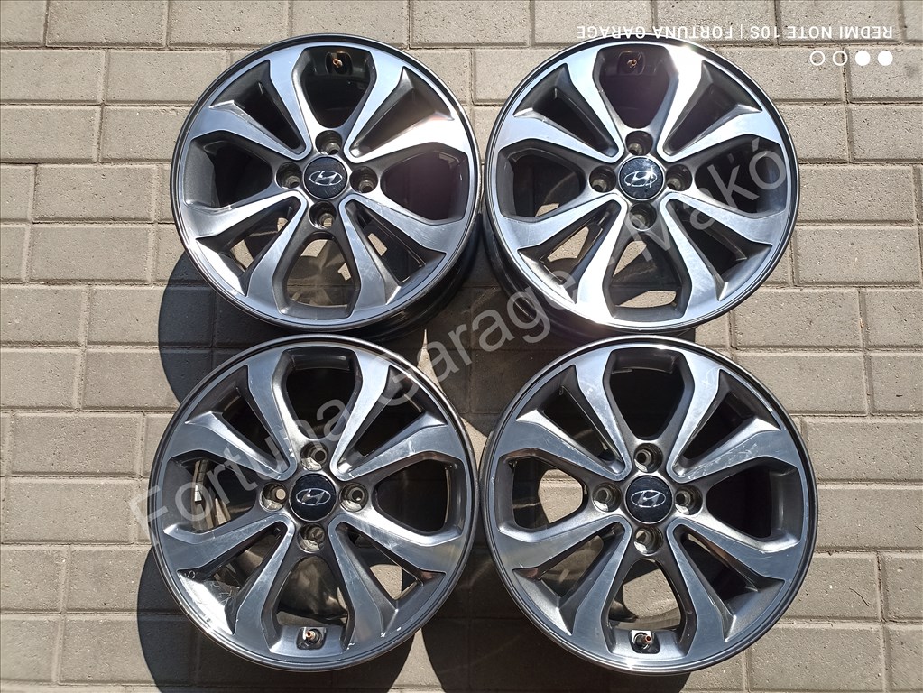 4x100 15" Hyundai használt alufelni garnitúra 1. kép