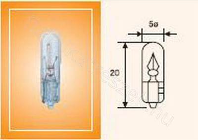 IZZÓ 12V 1.2W ÜVEGFEJŰ - 110, 111, KALINA, PRIORA - GD.T5 -  - MAGNETI MARELLI Utángyártott új T5