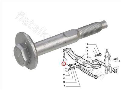 Excenteres futómű állító csavar - 156, 147 - 46775092 -  - FIAT eredeti Eredeti új 46775092