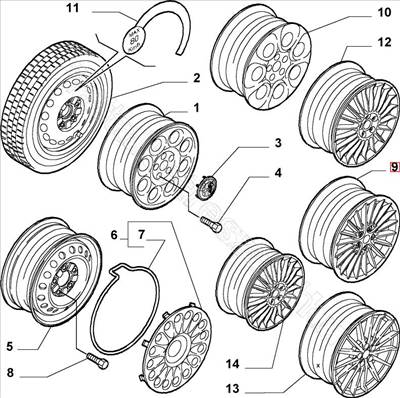 Alufelni 166 17" -  - 60690706 -  - FIAT eredeti Eredeti új 60690706