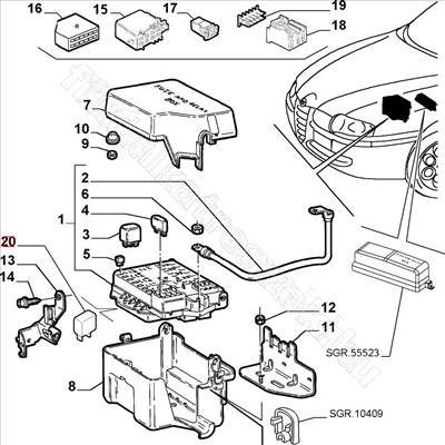 Relé 30A          - REGATA, GIULIA, PUNTO, GT, 146, TIPO - 11130885, 60679252 -  - FIAT eredeti Eredeti új 11130885