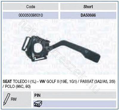 KAPCSOLÓ VW-SEAT fix ár! - GOLF, POLO, PASSAT, TOLEDO - GD.DA50086 -  - MAGNETI MARELLI Utángyártott új DA50086