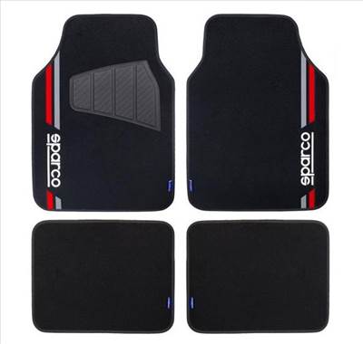 Sparco univerzális textil szőnyeg szett (piros csíkos)