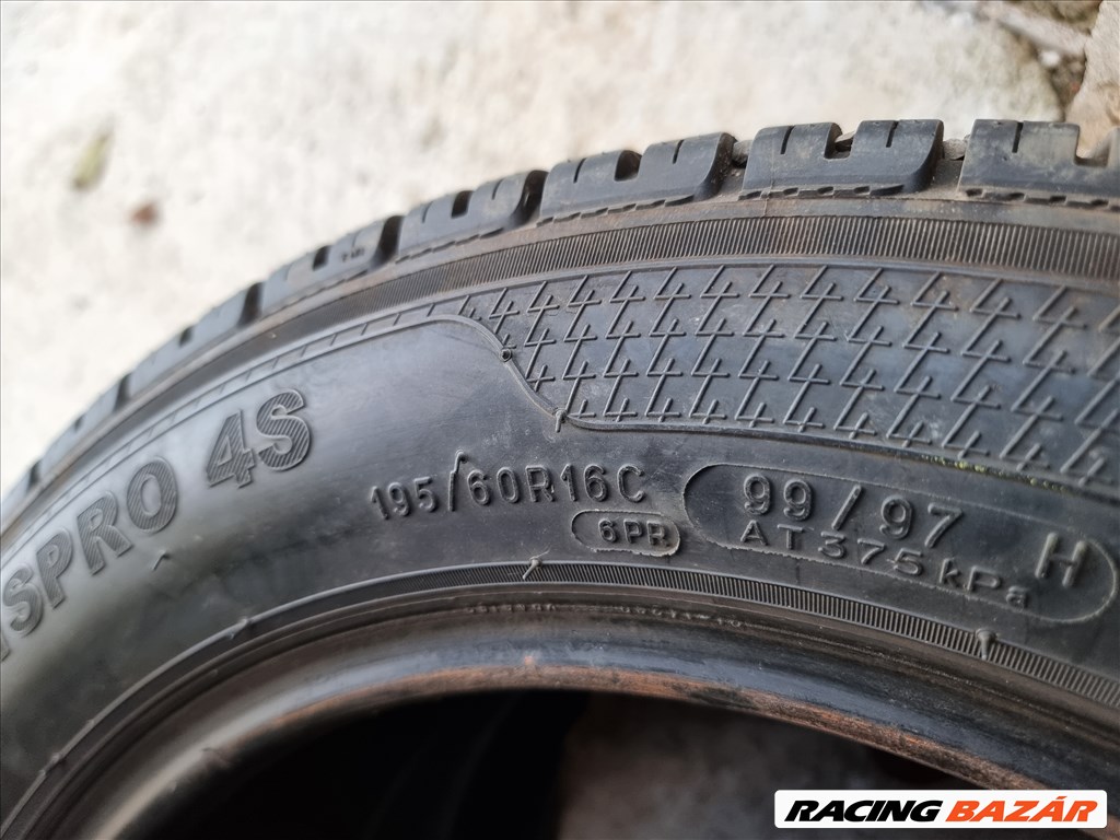 195/60R16C Kléber 4évszakos gumi 2db újszerű állapotban eladó! 5. kép