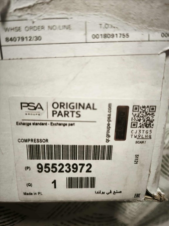 klímakompresszor OPEL/ Renault 95523972 1. kép