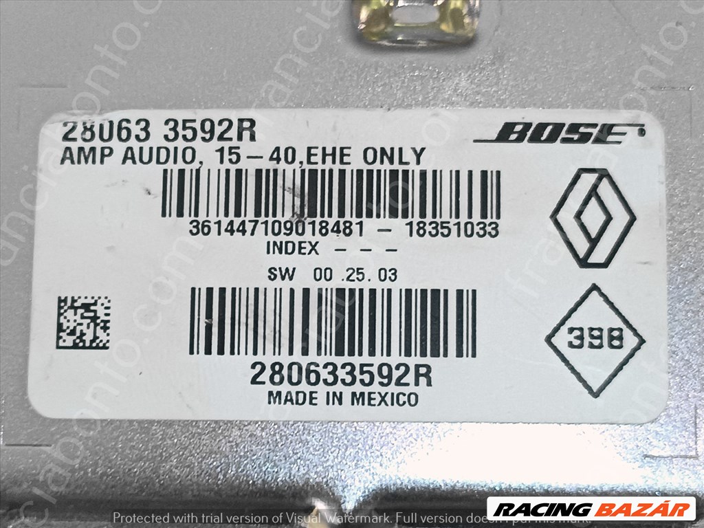 Renault Mégane IV, Scénic IV Bose erősítő 280633592R 3. kép