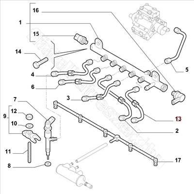 Nyomócső - CROMA, STILO, 147, 159, BRERA, GT - 55212306, 55204728 -  - FIAT eredeti Eredeti új 55212306