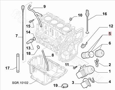 Olajszűrő betét - TRANSIT, DS4, DS3, DS5, S80, B-MAX - 9467565780 -  - FIAT eredeti Eredeti új 9467565780