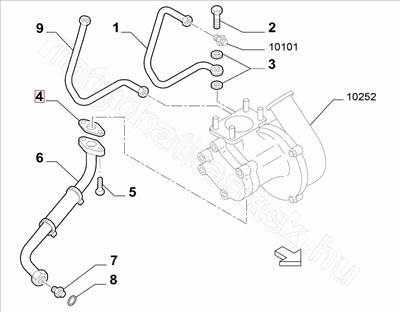 Turbo olajzócső tömítés Ducato 2.3 EURO5 - DUCATO - 5801644856 -  - FIAT eredeti Eredeti új 5801644856