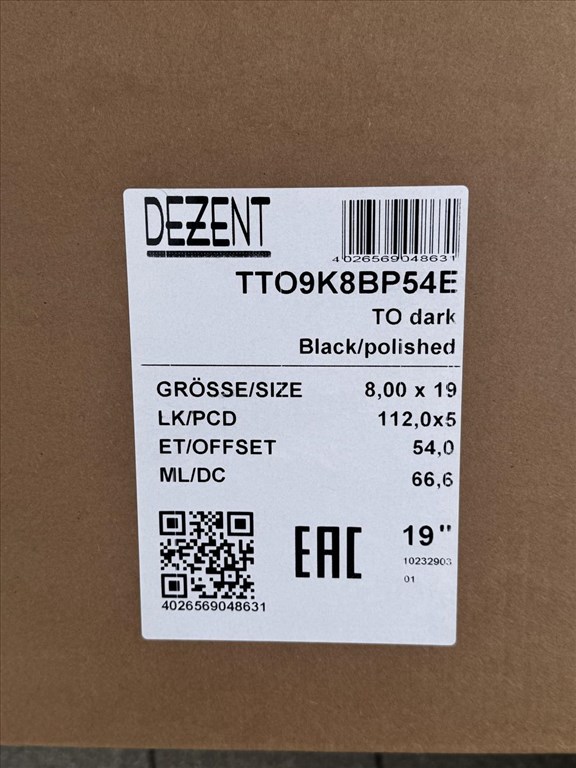 R19 5x112 (66,6) DEZENT TO DARK BLACK POLISHED 8J ET54 új alufelnik felnik 3. kép