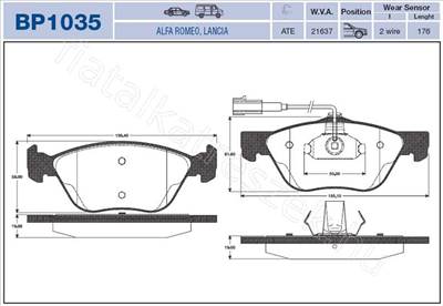 ELSŐ FÉKBETÉT BRAVO-BRAVA 1.6 16V -  - GD.T1099MM -  - MAGNETI MARELLI Utángyártott új T1099MM