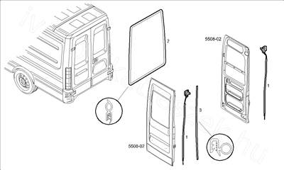 Hátsó ajtó szigetelő gumi - DAILY, POWER - 504132165, 504046497 -  - IVECO EREDETI Eredeti új 504132165