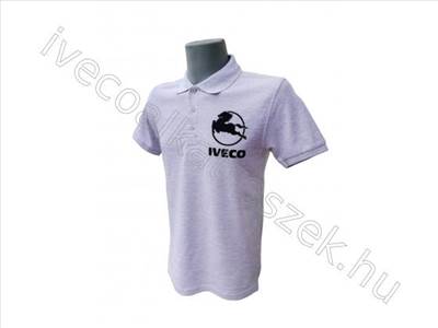 IVECO galléros póló szürke M - OUBA, MASSIF, TURIN, DAILY, POWER, TURBO - 11P0102Q-M - Gyári beszállítói új 