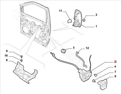 J.E. ajtózár Doblo III - DOBLO - 51975079, 51910332 -  - FIAT eredeti Eredeti új 51975079