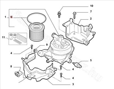 Üzemanyag szűrő 2.0D - JUMPY, SCUDO, EXPERT, ULYSSE, PHEDRA - 9467621680, 9401906898 -  - FIAT eredeti Eredeti új 9467621680