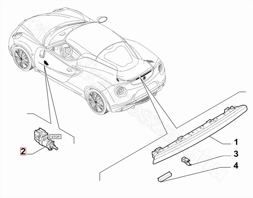 Féklámpa kapcsoló        - CROMA, JUMPER, DELTA, SPIDER, DISCOVERY, GRANDE - 52092117 -  - FIAT eredeti Eredeti új 52092117 5. kép