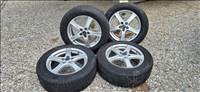  5x114.3 lyukosztású 17" használt Borbet alufelni, rajta 225/60 használt Continental téli gumi 