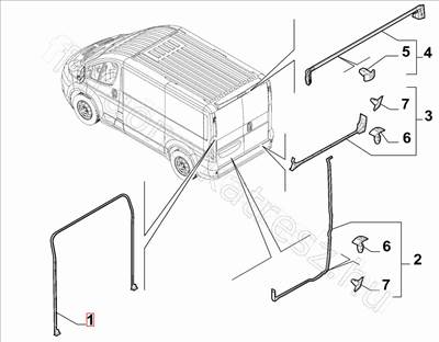 Hátsó ajtó kéder gumi - JUMPER, DUCATO, BOXER - 1372886080, 1340459080 -  - FIAT eredeti Eredeti új 1393834080