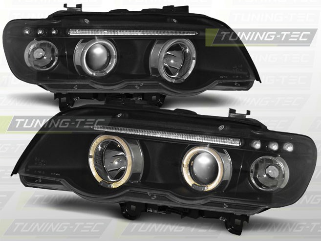 BMW X5 E53 Angel Eyes fekete 09.99-10.03   Tuning-Tec Fényszóró 1. kép