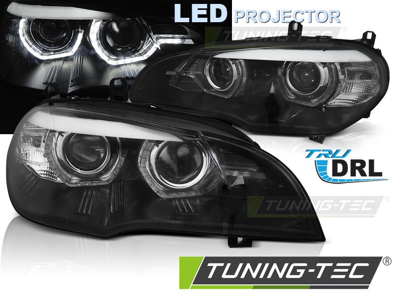 BMW X5 E70 07-10 DRL LED BLACK HID  Tuning-Tec Fényszóró 1. kép