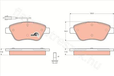 FÉKBETÉT KÉSZLET, TÁRCSAFÉK - FIORINO, BRAVO, MITO, GRANDE, STILO, 500 - GDB1482, GDB1482 -  - TRW Egyéb GDB1482