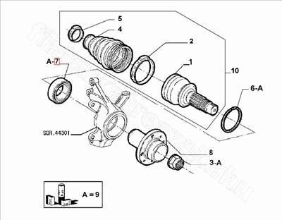 E. kerékagy csapágy - MAREA, GTV, SPIDER, BARCHETTA, ADAM, MULTIPLA - 71745047 -  - FIAT eredeti Eredeti új 71745047
