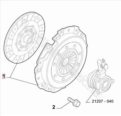 Kuplung készlet 1.3 MJet EU6 - FIORINO, MITO, TIPO, GRANDE, 500, QUBO - 55261925 -  - FIAT eredeti Eredeti új 55261925