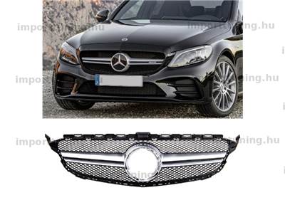 Mercedes C W205 S205 A205 C205 2018-2021 Facelift Ezüst Hűtőrács