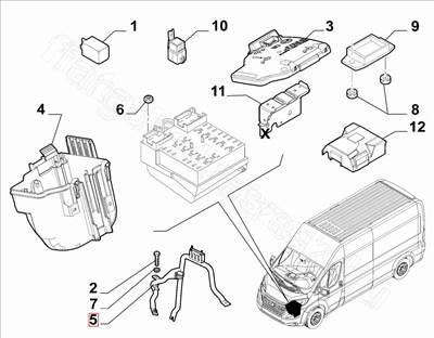 Biztosíték doboz tartó konzol - JUMPER, DUCATO, BOXER - 46860584, 1612373780 -  - FIAT eredeti Eredeti új 46860584