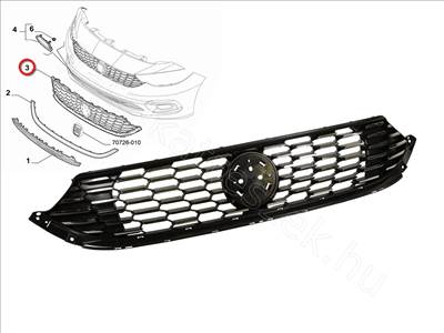 Hűtőrács Tipo       - TIPO - 735642866 -  - FIAT eredeti Eredeti új 735642866