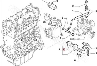 Turbócső tömítés  - FIORINO, MUSA, GRANDE, 500, IDEA, PALIO - 73501347 -  - FIAT eredeti Eredeti új 73501347